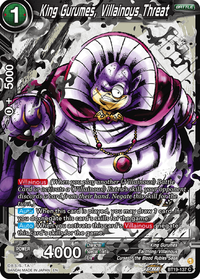 King Gurumes, Villainous Threat - BT19-137 - Common available at 401 Games Canada