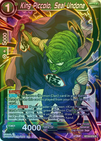 King Piccolo, Seal Undone - BT18-079 - Rare (Foil) available at 401 Games Canada