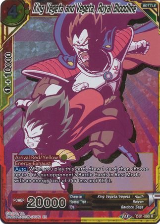 King Vegeta and Vegeta, Royal Bloodline - DB1-090 - Rare (Alternate Art) (Foil) available at 401 Games Canada