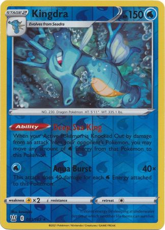 Kingdra - 033/163 - Holo Rare - Reverse Holo available at 401 Games Canada