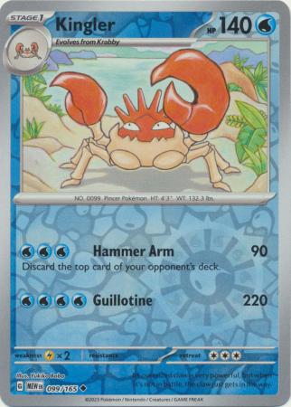 Kingler - 099/165 - Uncommon - Reverse Holo available at 401 Games Canada