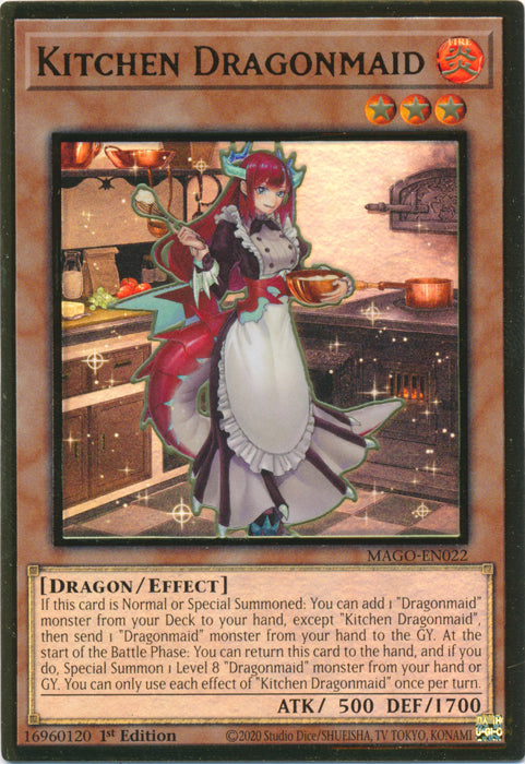 Kitchen Dragonmaid - MAGO-EN022 - Premium Gold Rare - 1st Edition available at 401 Games Canada