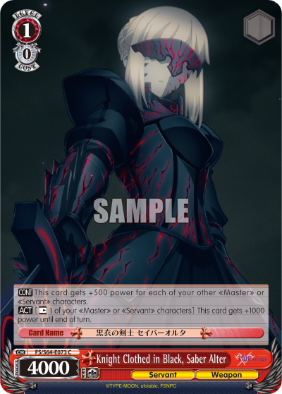 Knight Clothed in Black, Saber Alter - FS/S64-E073 - Common available at 401 Games Canada