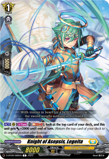 Knight of Asepsis, Legeita - D-BT09/086 - Common available at 401 Games Canada
