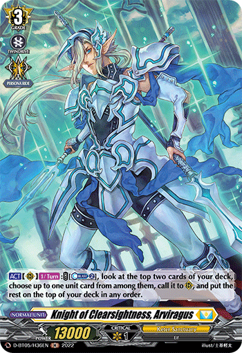 Knight of Clearsightness, Arviragus - D-BT05/H36 - Holo Rare available at 401 Games Canada