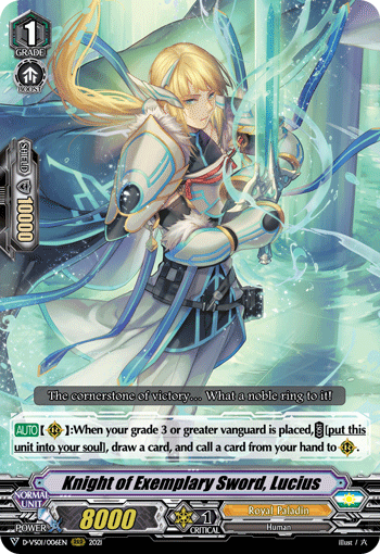 Knight of Exemplary Sword, Lucius - D-VS01/006 - Triple Rare available at 401 Games Canada