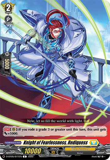 Knight of Fearlessness, Rediquess - D-BT05/077 - Common available at 401 Games Canada