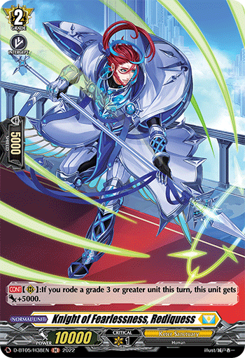 Knight of Fearlessness, Rediquess - D-BT05/H38 - Holo Rare available at 401 Games Canada