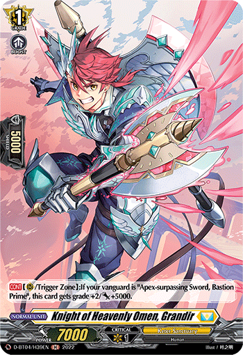 Knight of Heavenly Omen, Grandir - D-BT04/H39 - Holo Rare available at 401 Games Canada