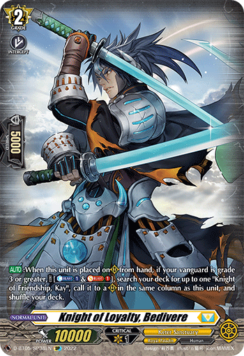 Knight of Loyalty, Bedivere - D-BT05/SP38 - SP available at 401 Games Canada