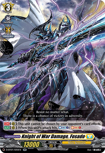 Knight of War Damage, Fosado - D-BT01/020 - Double Rare available at 401 Games Canada