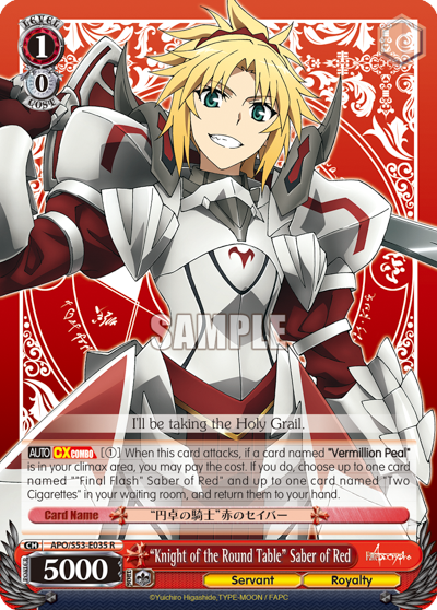 "Knight of the Round Table" Saber of Red - APO/S53-E035 - Rare available at 401 Games Canada