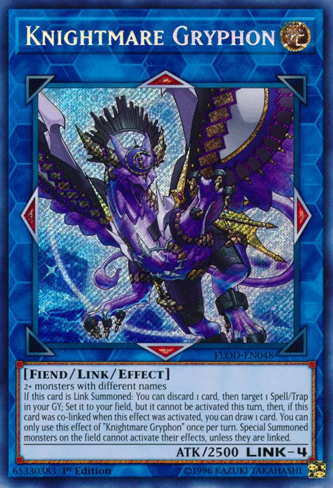 Knightmare Gryphon - FLOD-EN048 - Secret Rare - 1st Edition available at 401 Games Canada