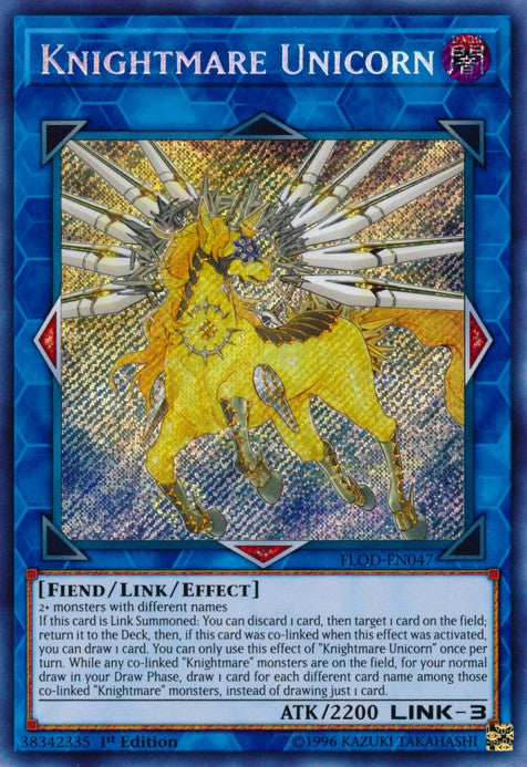 Knightmare Unicorn - FLOD-EN047 - Secret Rare - 1st Edition available at 401 Games Canada