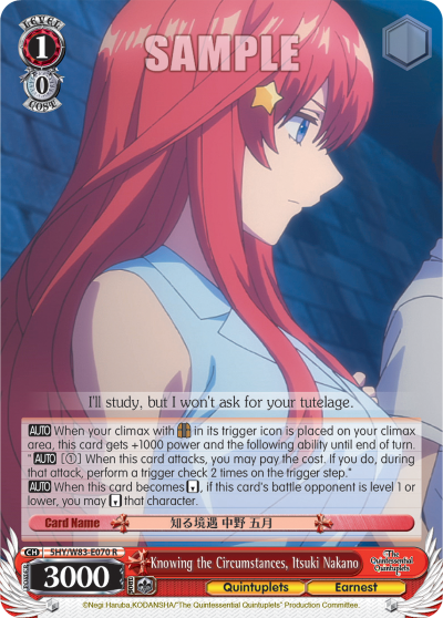 Knowing the Circumstances, Itsuki Nakano - 5HY/W83-E070 - Rare available at 401 Games Canada