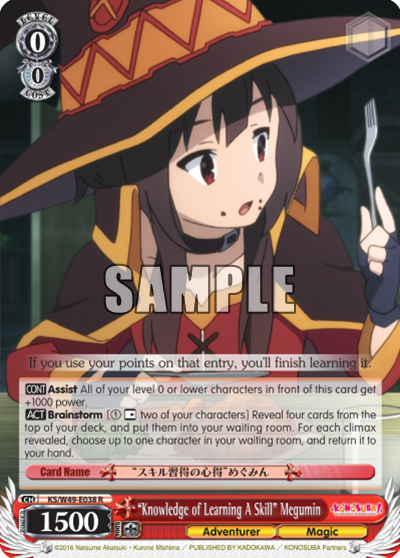 "Knowledge of Learning A Skill" Megumin - KS/W49-E038 - Rare available at 401 Games Canada