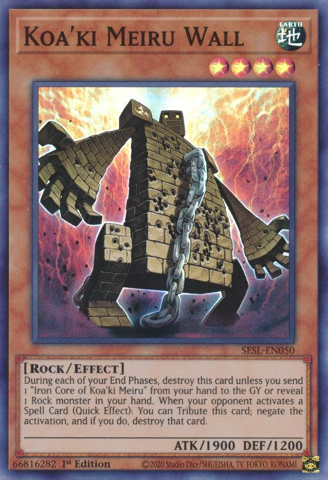 Koa'ki Meiru Wall - SESL-EN050 - Super Rare - 1st Edition available at 401 Games Canada