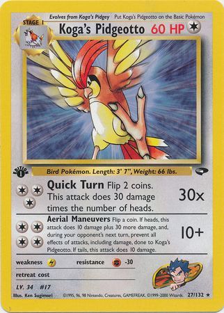 Koga's Pidgeotto - 27/132 - Rare - 1st Edition available at 401 Games Canada