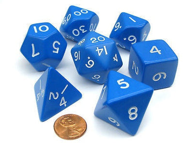 Koplow - Jumbo Dice Set - 7 Piece - Tube - Blue/White available at 401 Games Canada