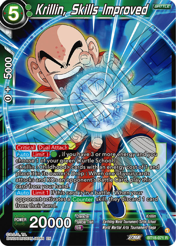 Krillin, Skills Improved - BT18-071 - Rare available at 401 Games Canada