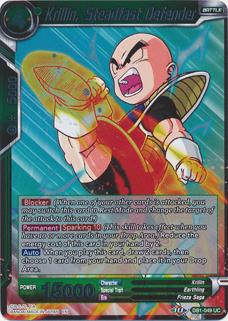 Krillin, Steadfast Defender - DB1-049 - Uncommon (FOIL) available at 401 Games Canada