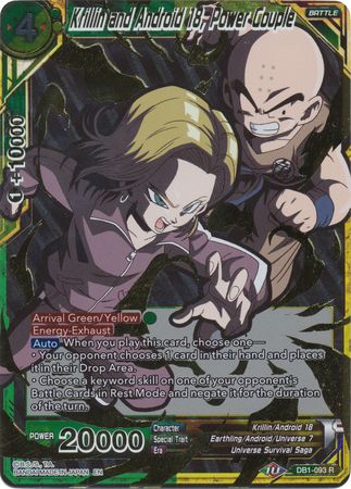 Krillin and Android 18, Power Couple - DB1-093 - Rare (Alternate Art) (Foil) available at 401 Games Canada