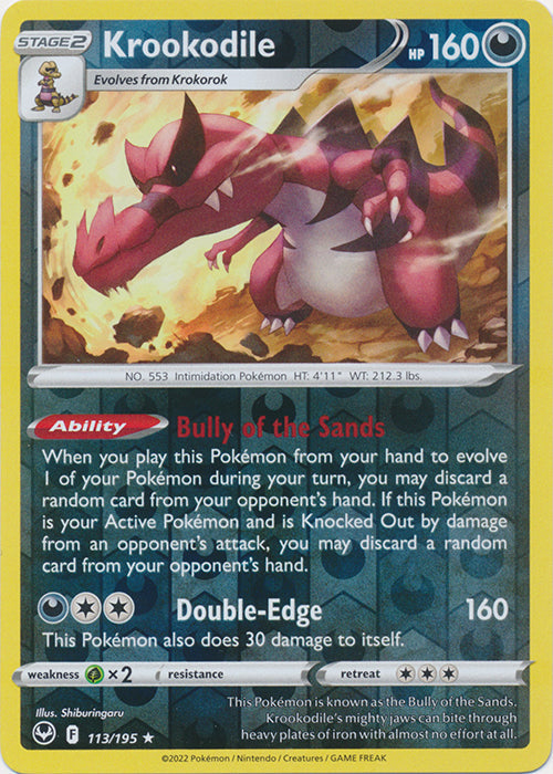 Krookodile - 113/195 - Holo Rare - Reverse Holo available at 401 Games Canada