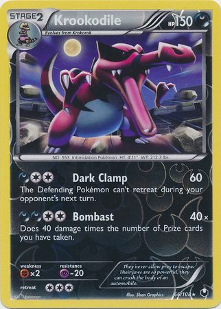 Krookodile - 66/108 - Holo Rare - Reverse Holo available at 401 Games Canada