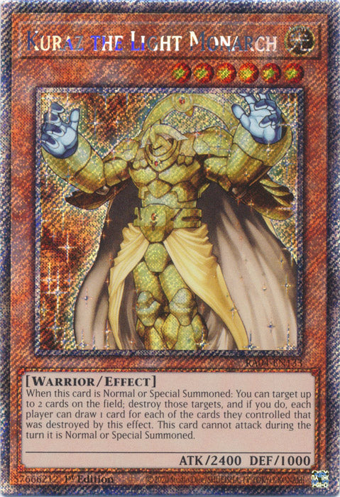 Kuraz the Light Monarch (Platinum Secret Rare) - RA04-EN133 - Platinum Secret Rare - 1st Edition