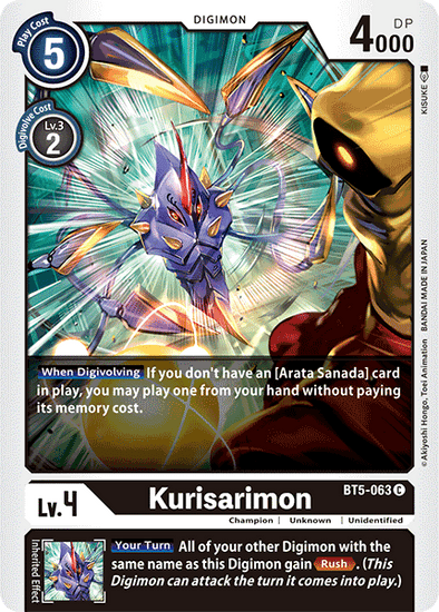 Kurisarimon - BT5-063 - Common available at 401 Games Canada