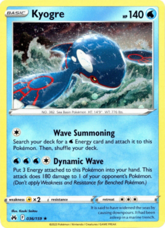 Kyogre - 036/159 - Holo Rare (Cosmos Holo)