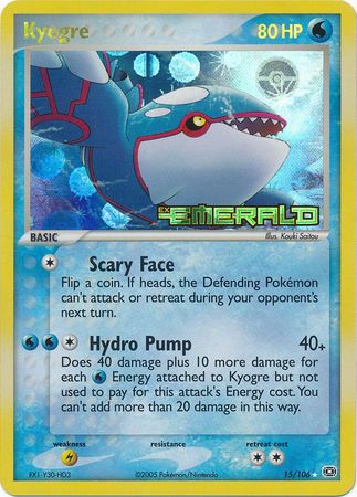 Kyogre - 15/106 - Rare - Reverse Holo available at 401 Games Canada