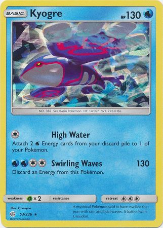 Kyogre - 53/236 - Shattered Holo Rare - Theme Deck Exclusive available at 401 Games Canada