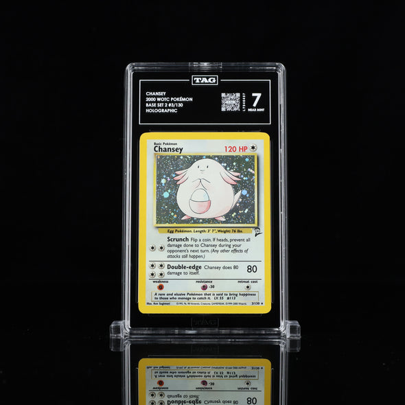 Chansey - Base Set #2 - Holo - TAG NEAR MINT 7