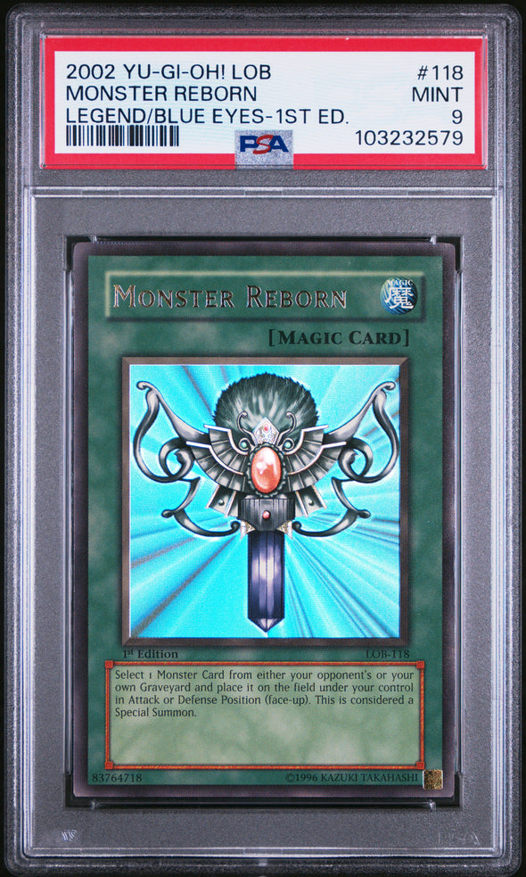Monster Reborn [1st Edition] LOB-118 YuGiOh Legend of Blue Eyes White Dragon MINT 9