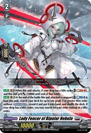 Lady Fencer of Bipolar Nebula - D-BT11/009EN - Triple Rare available at 401 Games Canada