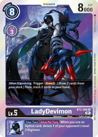 LadyDevimon (Official Tournament Pack Vol.4 Alternate Art) - BT3-088 - Rare available at 401 Games Canada