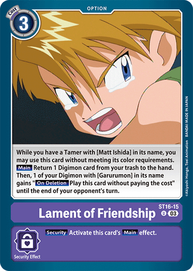 Lament of Friendship - ST16-15 - Uncommon available at 401 Games Canada