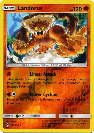 Landorus - 103/214 - Holo Rare - Reverse Holo available at 401 Games Canada