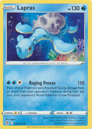 Lapras - 031/172 - Rare available at 401 Games Canada