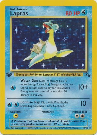 Lapras - 10/62 - Holo - 1st Edition available at 401 Games Canada