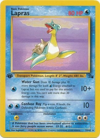 Lapras - 25/62 - Rare - 1st Edition available at 401 Games Canada