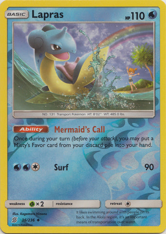 Lapras - 36/236 - Uncommon - Reverse Holo available at 401 Games Canada