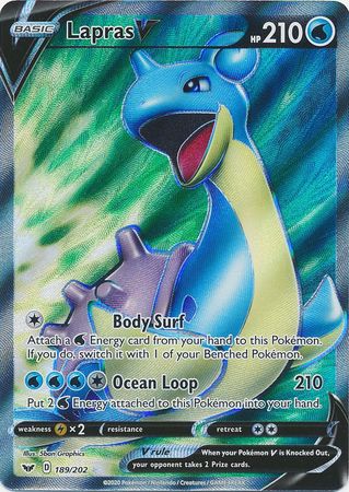 Lapras V - 189/202 - Full Art Ultra Rare available at 401 Games Canada