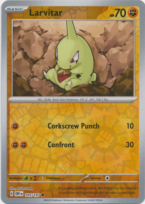 Larvitar - 105/197 - Common - Reverse Holo available at 401 Games Canada