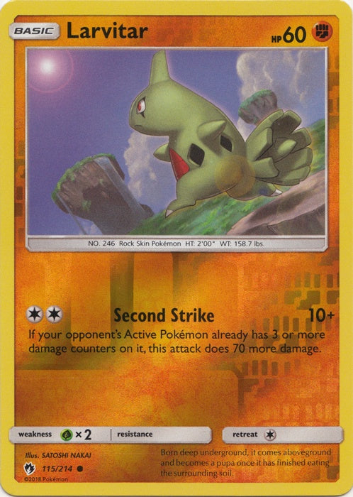 Larvitar - 115/214 - Common - Reverse Holo available at 401 Games Canada