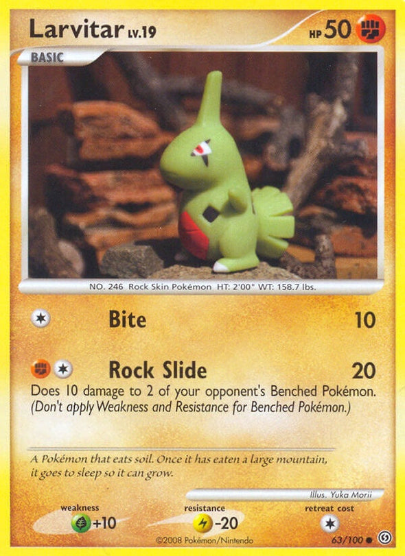 Larvitar - 63/100 - Common available at 401 Games Canada