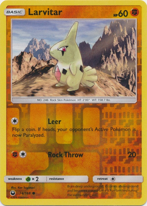 Larvitar - 74/168 - Common - Reverse Holo available at 401 Games Canada