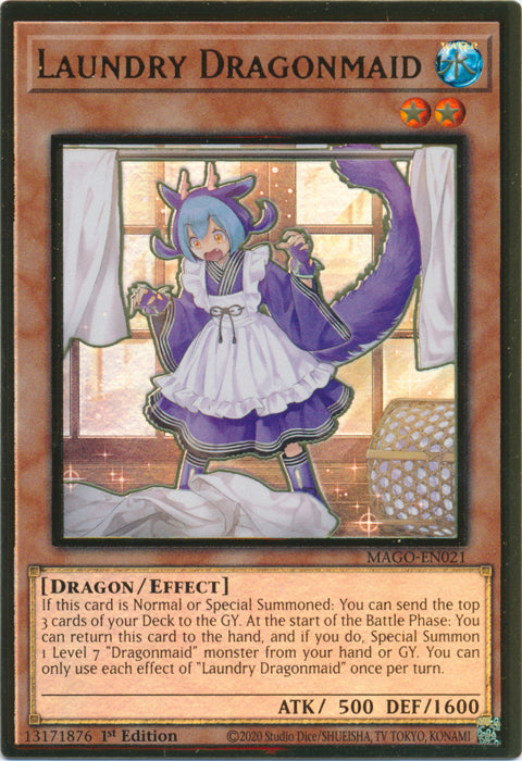 Laundry Dragonmaid - MAGO-EN021 - Premium Gold Rare - 1st Edition available at 401 Games Canada