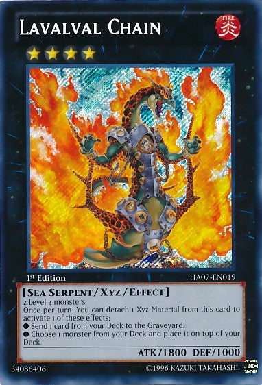 Lavalval Chain - HA07-EN019 - Secret Rare - 1st Edition available at 401 Games Canada